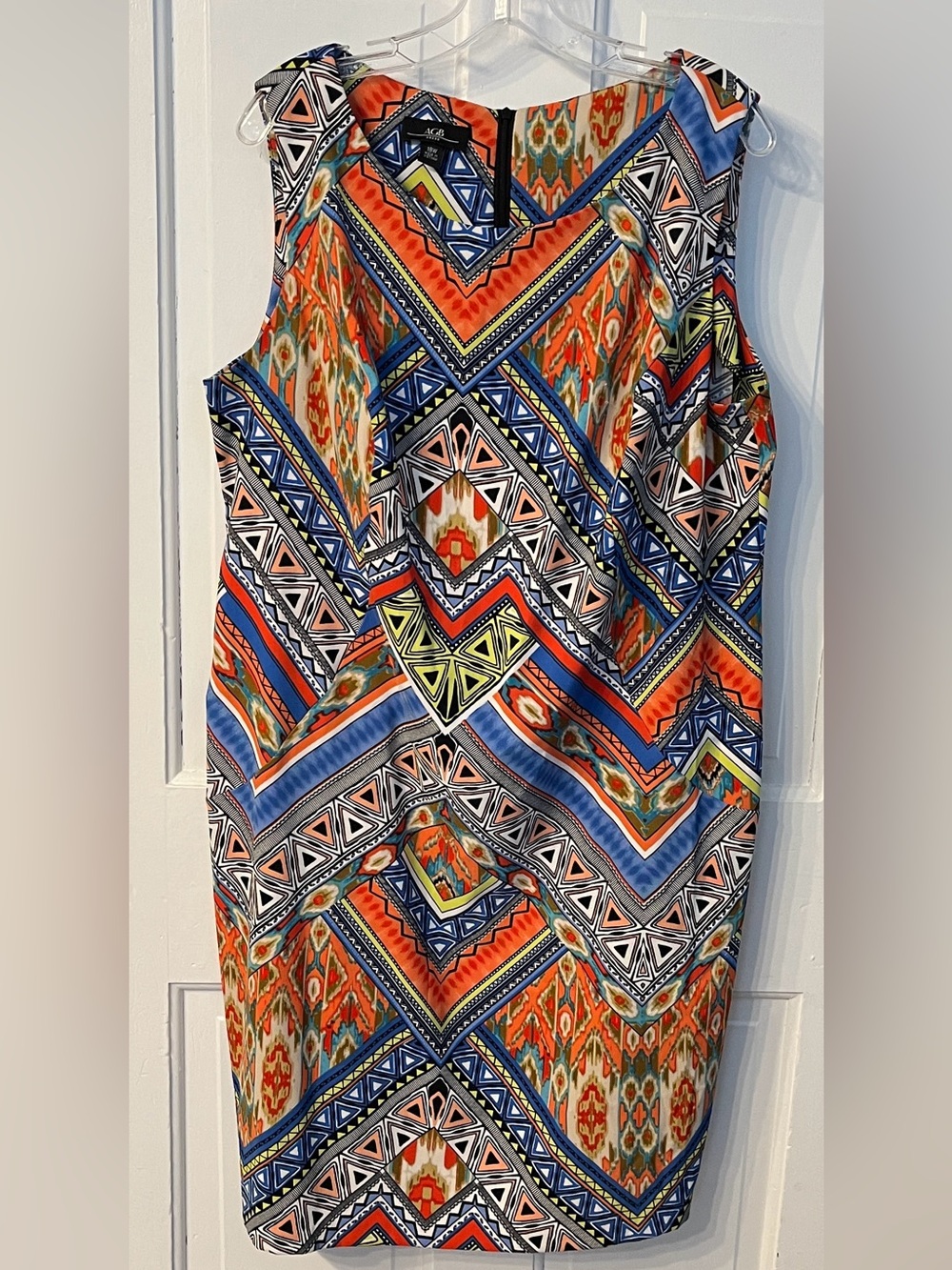 AGB 18W Dress multicolors geometric print sleeveless